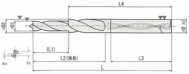 デキシー 超硬ドリル #1130シリーズ 刃径10.5mm ( 1130-10.5 ) (株